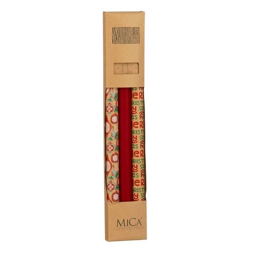 Papel de Regalo Navideño Merry Christmas Marrón Rojo 5 Piezas FSC recycled 100% 200 x 70 cm Edelmann