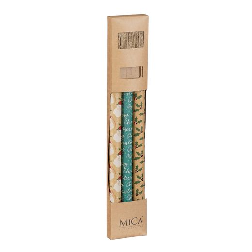 Papel de Regalo Navideño Verde Marrón 5 Piezas 71 x 12,5 cm Edelmann