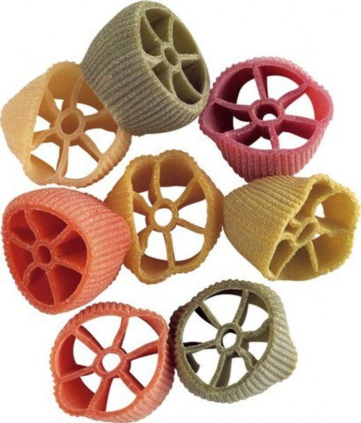Pasta italiana colori ruote ruote-ruotine