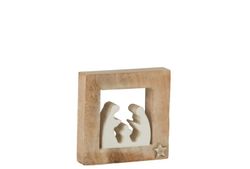 Golden Wooden Nativity Scene Portal Decoration