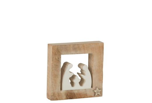 Golden Wooden Nativity Scene Portal Decoration