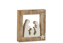 Large Golden Wooden Nativity Scene Portal Decoration