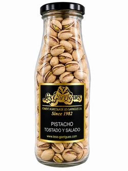 Pistacho tostado y salado  Botella Cristal 275 grs Les Garrigues