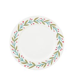 Plato Decorativo Navideño Decorativo Corona Plástico Reciclado Blanco Ø 33 cm Edelmann