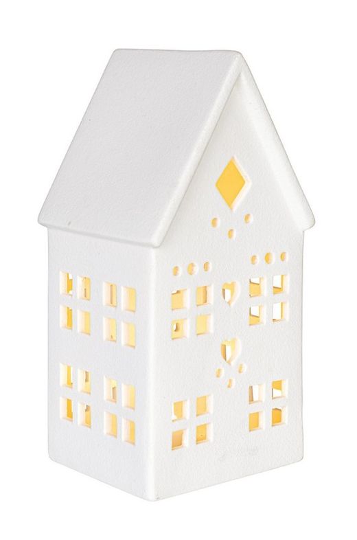 Kerstkaarsenhouder Vorm Huis Wit Bizzotto