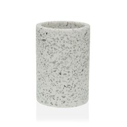 Portaspazzolino da bagno effetto terrazzo bianco