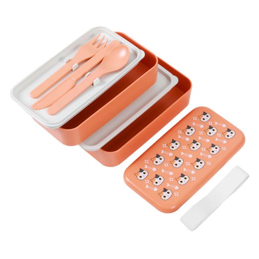 Orange Cat Food Lunch Box Itotal Gift