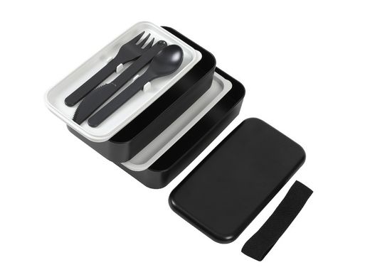 Scatola da pranzo nera per alimenti. Regalo totale