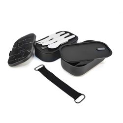 Lancheira Bento Porta Alimentos Mármore Preto 1,35 L Iris