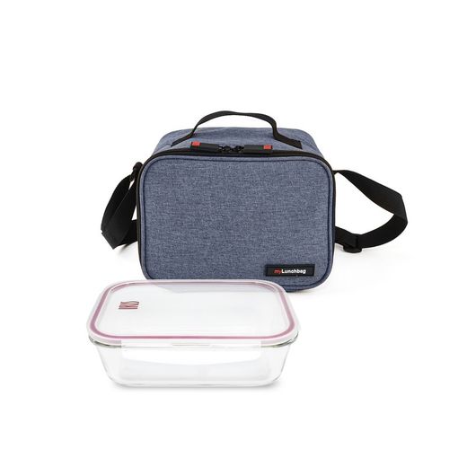Porta-alimentos Blue Goglass Lunchbag (recipiente de vidro de 840 ml) Iris