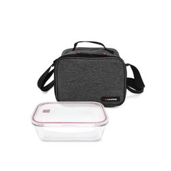 Portavivande Goglass Lunchbag nero (contenitore in vetro da 840 ml) Iris