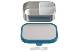 Portacomidas Infantil Acero con tenedor Campus Cool Blue Mepal