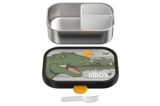 Portacomidas Infantil Acero con tenedor Campus Dino Mepal