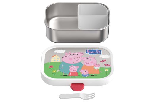 Portacomidas Infantil Acero con tenedor Campus Peppa Pig Mepal