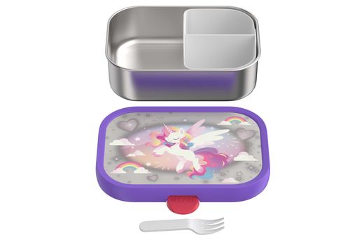 Portacomidas Infantil Acero con tenedor Campus Unicorn Glow Mepal