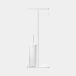 Portarrollo con estante y escobillero Mineral Fresh Blanco Brabantia