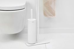 Portarrollo con estante y escobillero Mineral Fresh Blanco Brabantia