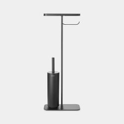 Portarrollo con estante y escobillero Mineral Infinite Gris Brabantia