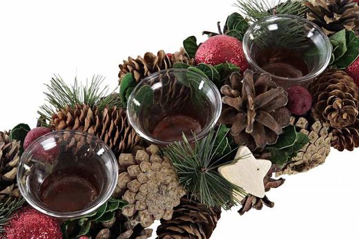 Julljusstake Ananas Röd Grön 38x13x8