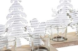 Portavela Madera Metálico Navidad