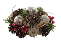 Christmas candle holder 1 candle natural pineapple