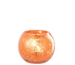 Porte-bougies Craquelé Verre Or Noël Petit Jolipa