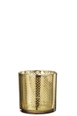 Portavelas Cristal Oro Tamaño M Especial Navidad