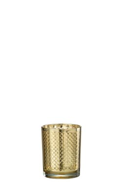 Portavelas Cristal Oro Tamaño S Especial Navidad