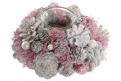 Individual Christmas Candle Holder Pink