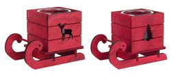 Portavelas de navidad rojo