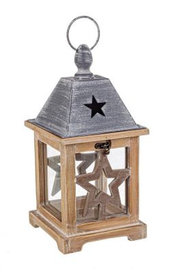 Ljusstake i naturträ med stjärna