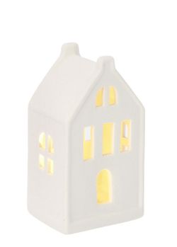 Ljusstake Jul Forma Hus Vit med LED Bizzotto