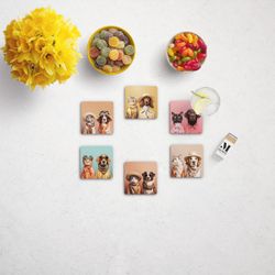 Posavasos Funny Cats & Dogs Set Mon Chérie Mon Amour