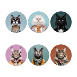 Posavasos Funny Cats Serie III Set Mon Chérie Mon Amour