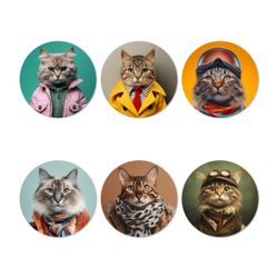 Posavasos Funny Cats Set II Mon Chérie Mon Amour