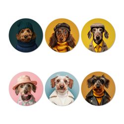 Posavasos Funny Dogs Set II Mon Chérie Mon Amour