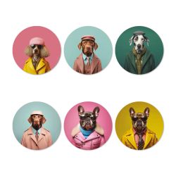 Posavasos Funny Dogs Set Mon Chérie Mon Amour
