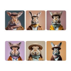 Posavasos Funny Rabbits Set Mon Chérie Mon Amour