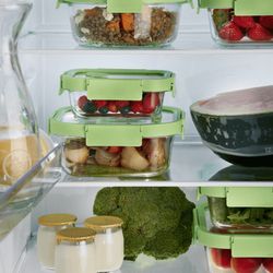 Hermetische container 100% glas 1520 ml rechthoekige lek