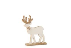 Large Standing Wooden Reindeer Golden