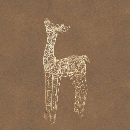 Reno Navideño champagne Blanco Cálido 350 LED Adaptador y Temporizador 44 x 14 x 74 cm Edelmann