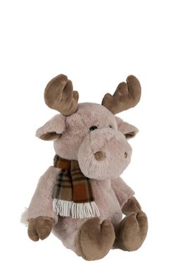Beige and Brown Plush Reindeer High Quality Gift Large