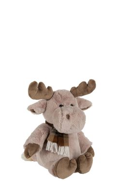 Beige and Brown Plush Reindeer High Quality Gift Medium