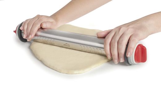 Rolo de massa de aço inoxidável com anéis 34cm Lacor