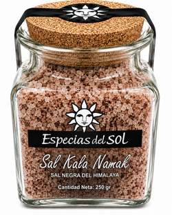 Sal negra Kala Namak grano Especias del Sol 250 grs