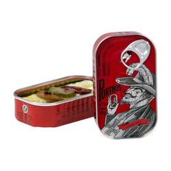 Sardinas Aceite Oliva Condimentado Picante 3/5 Porthos Conserva Portuguesa 125g