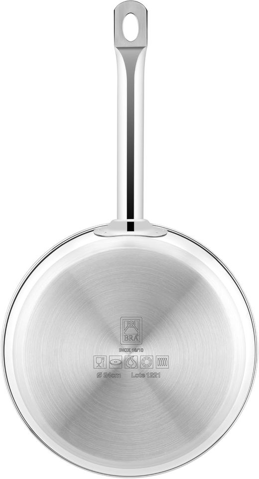 Sarten Acero Inox 24 cms Bra Profesional Sin Antiadherente