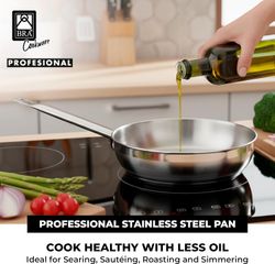 Sarten Acero Inox 30 cms Bra Profesional Sin Antiadherente