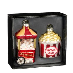 Set 2 Adornos de Navidad de Vidrio Palomitas de Cine Edelmann