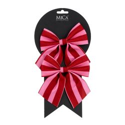 Set 2 Lazos Navideños Rayas Rosas 12 x 13 cm Edelmann